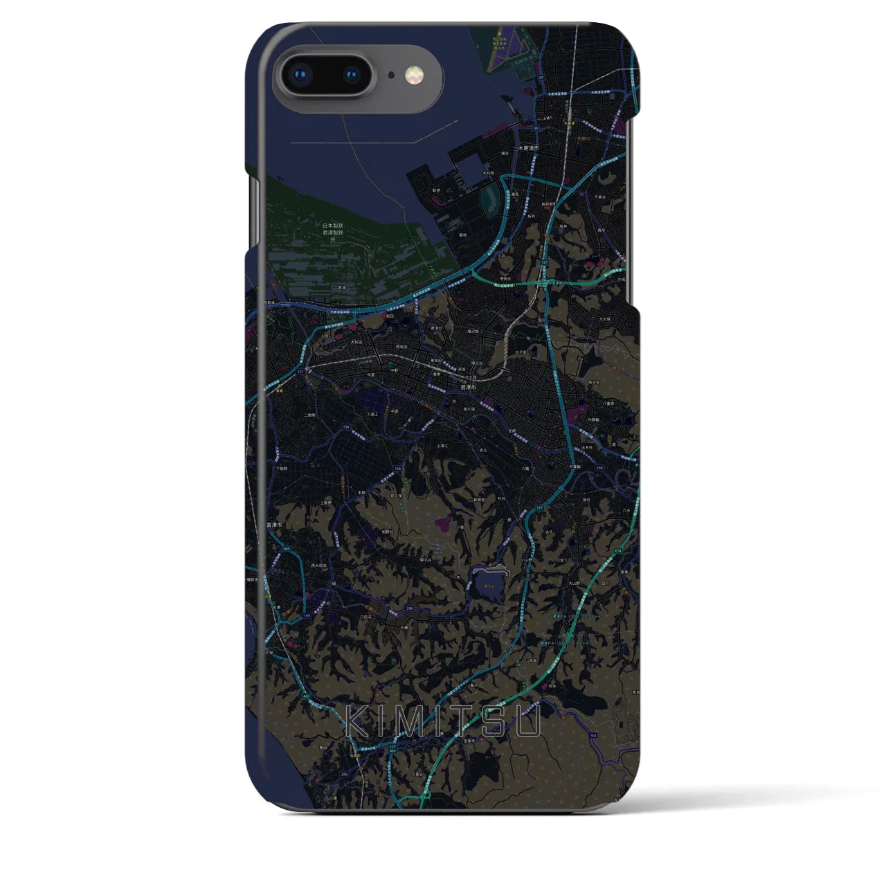 【君津(千葉県)】地図柄iPhoneケース(バックカバータイプ)