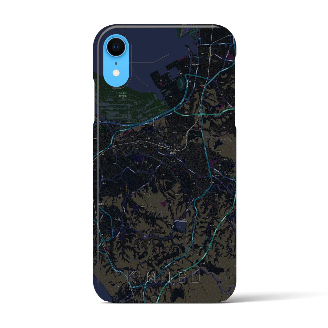 【君津(千葉県)】地図柄iPhoneケース(バックカバータイプ)