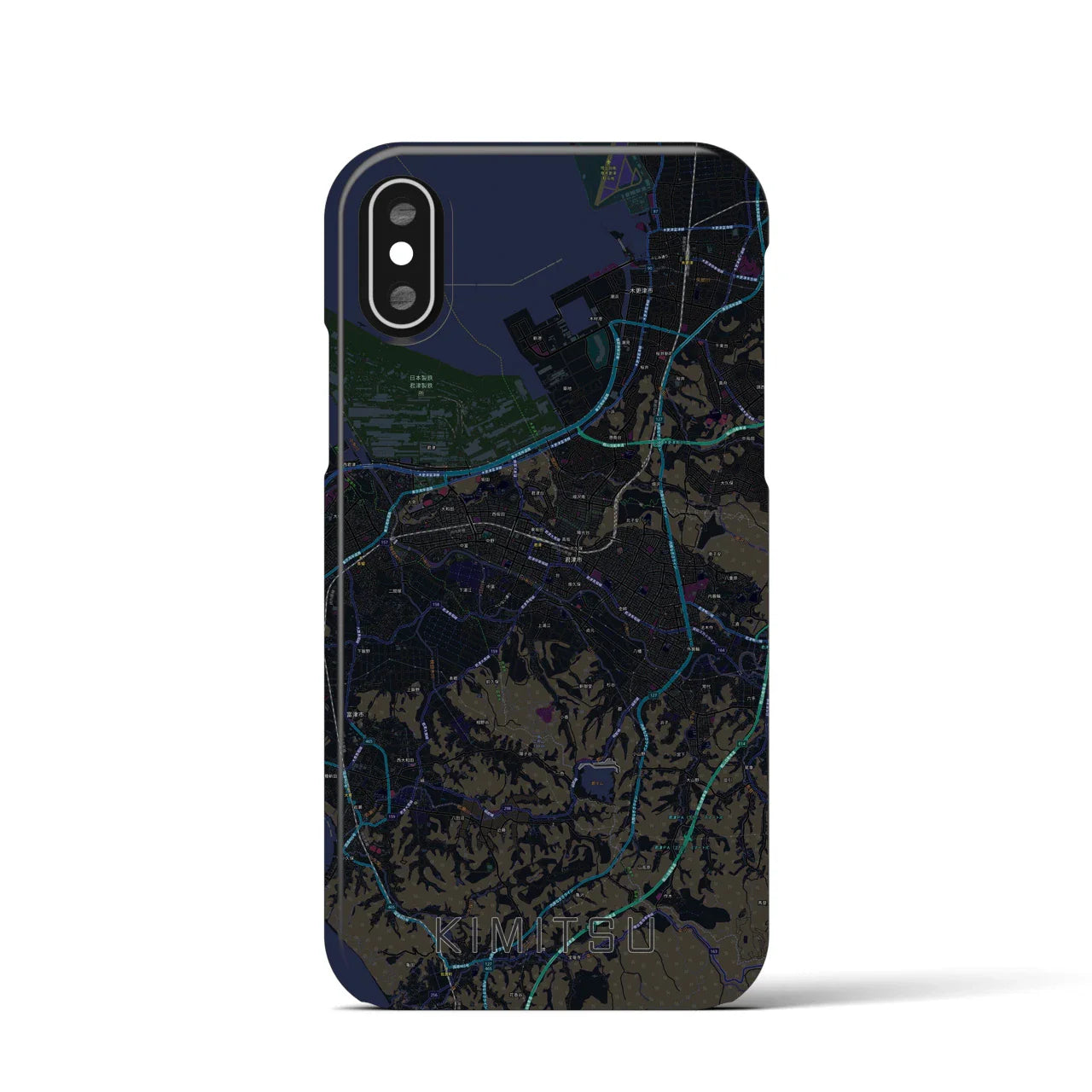 【君津(千葉県)】地図柄iPhoneケース(バックカバータイプ)