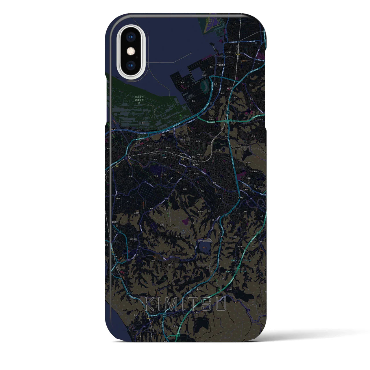【君津(千葉県)】地図柄iPhoneケース(バックカバータイプ)