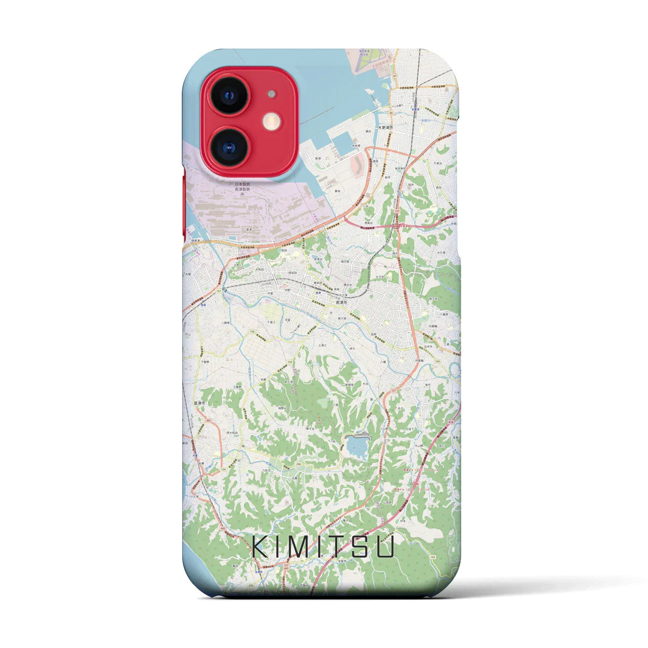【君津(千葉県)】地図柄iPhoneケース(バックカバータイプ)