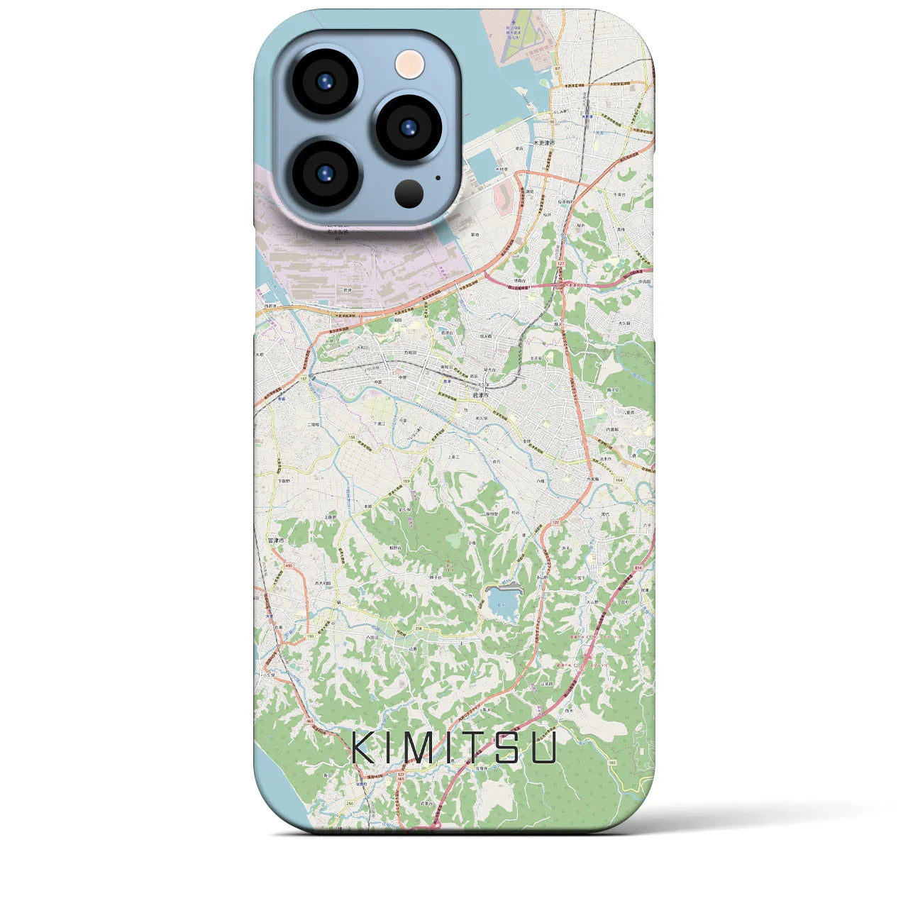 【君津(千葉県)】地図柄iPhoneケース(バックカバータイプ)