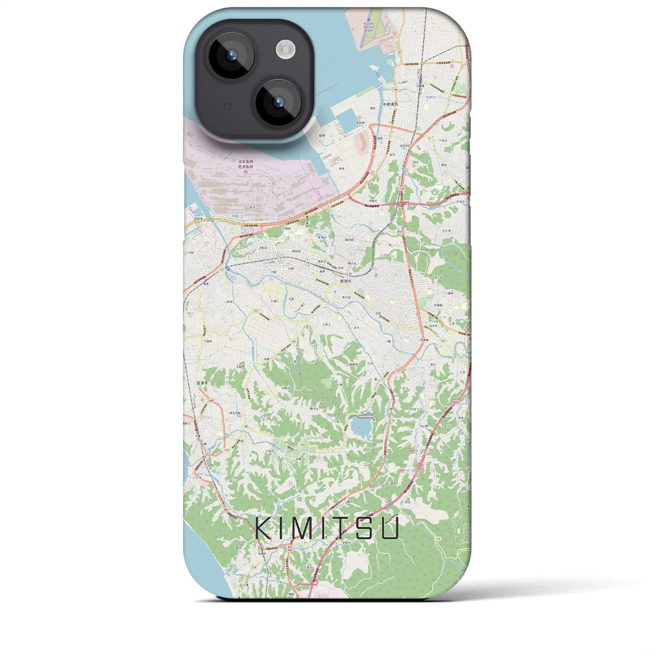 【君津(千葉県)】地図柄iPhoneケース(バックカバータイプ)