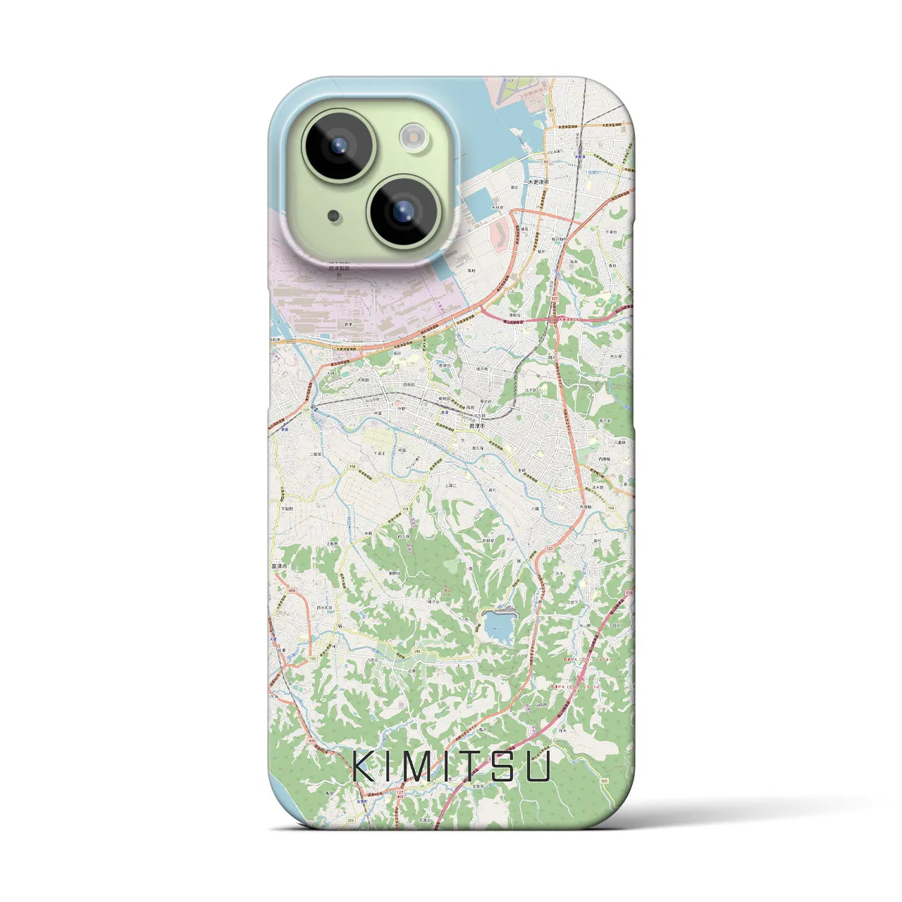 【君津(千葉県)】地図柄iPhoneケース(バックカバータイプ)