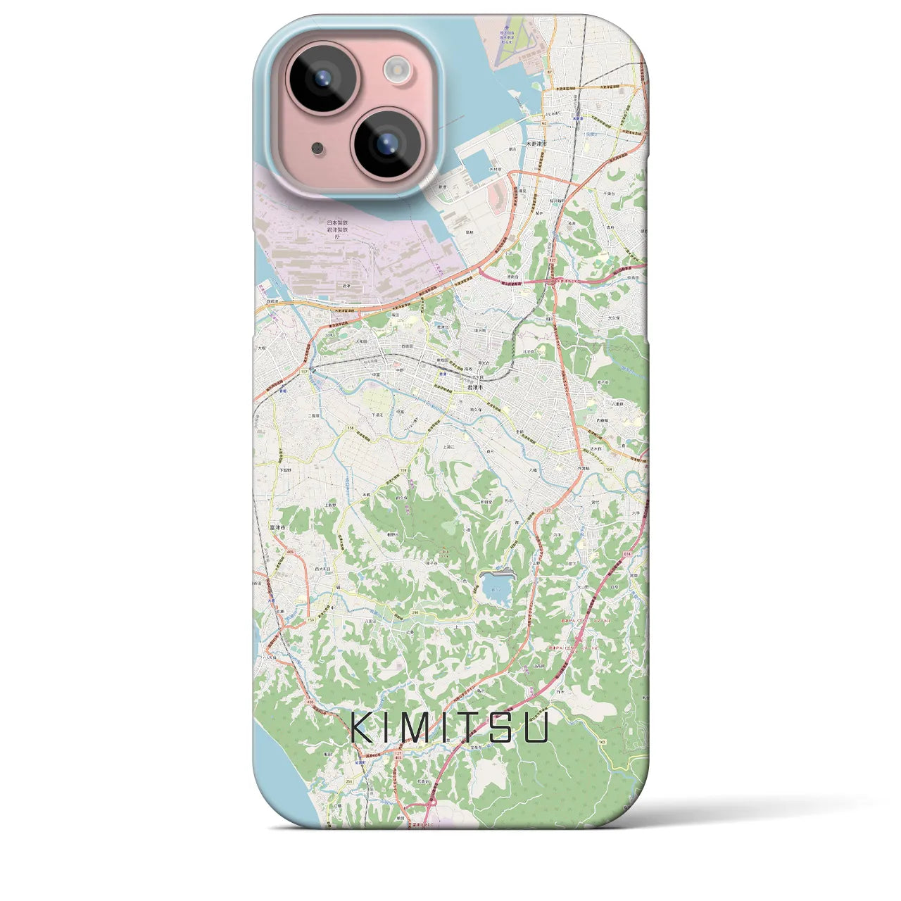 【君津(千葉県)】地図柄iPhoneケース(バックカバータイプ)