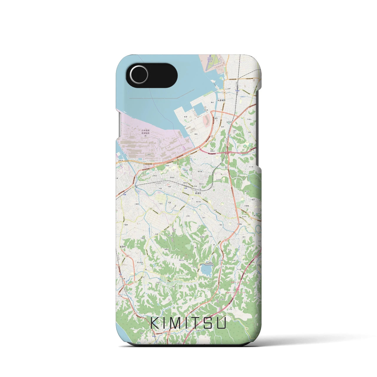 【君津(千葉県)】地図柄iPhoneケース(バックカバータイプ)