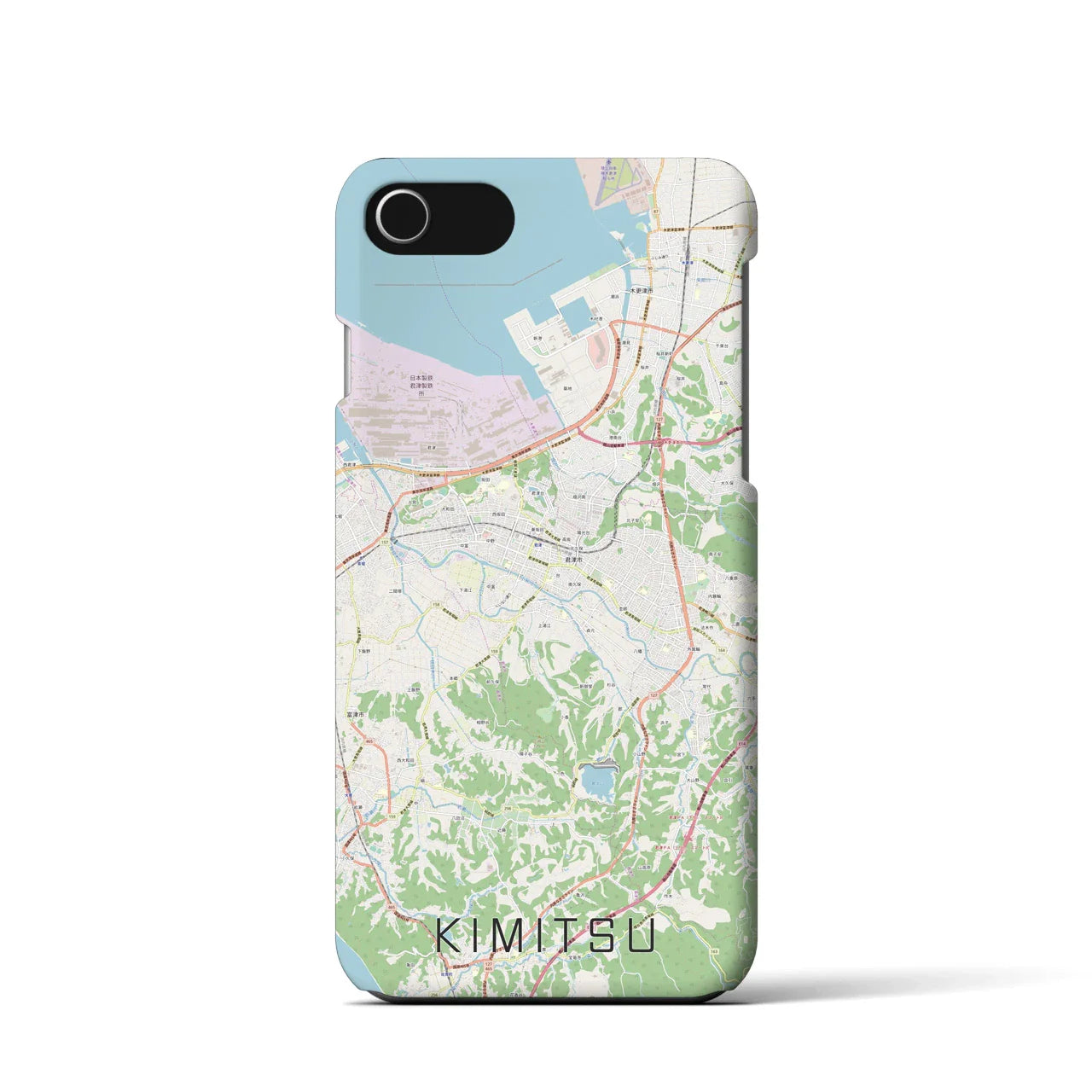 【君津(千葉県)】地図柄iPhoneケース(バックカバータイプ)
