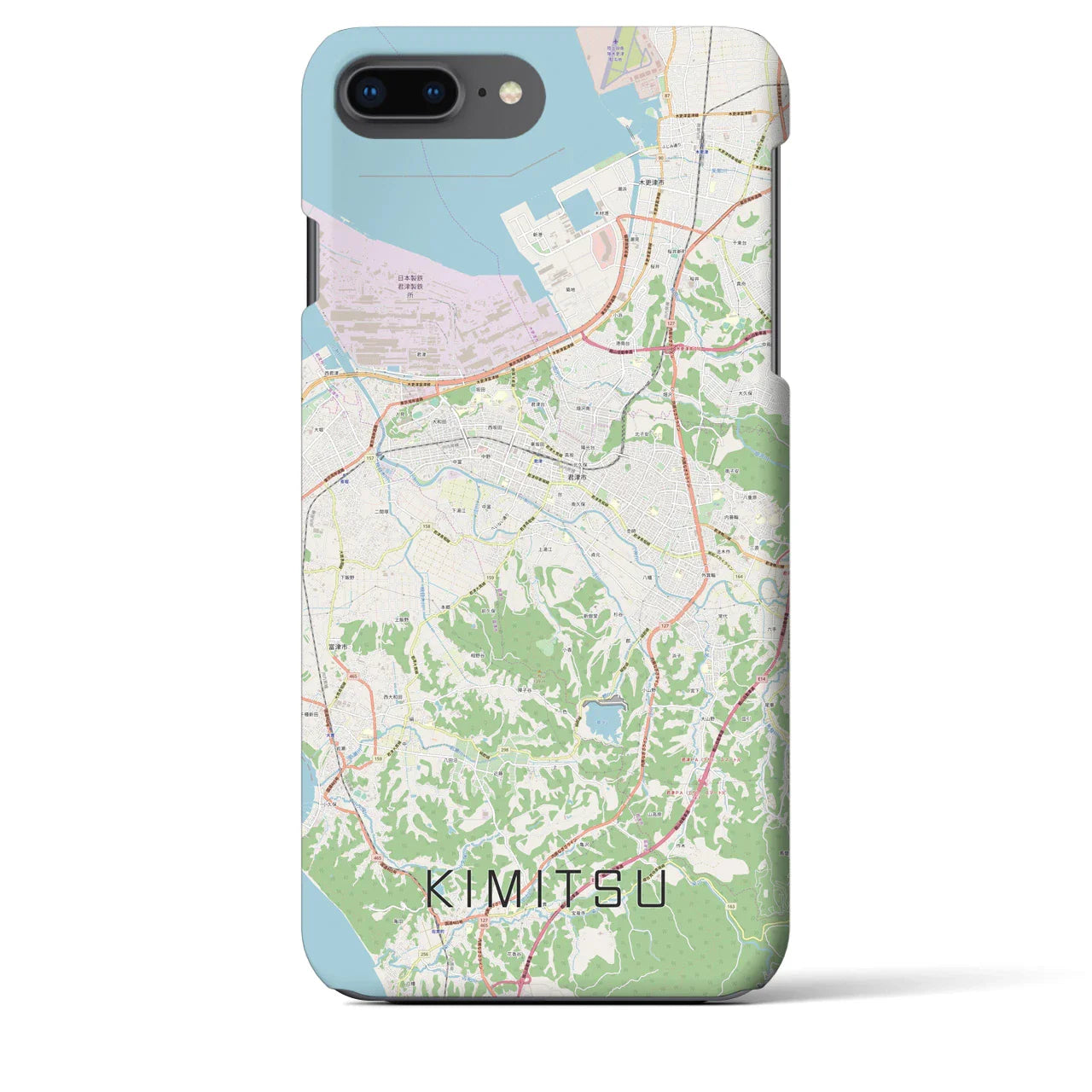 【君津(千葉県)】地図柄iPhoneケース(バックカバータイプ)