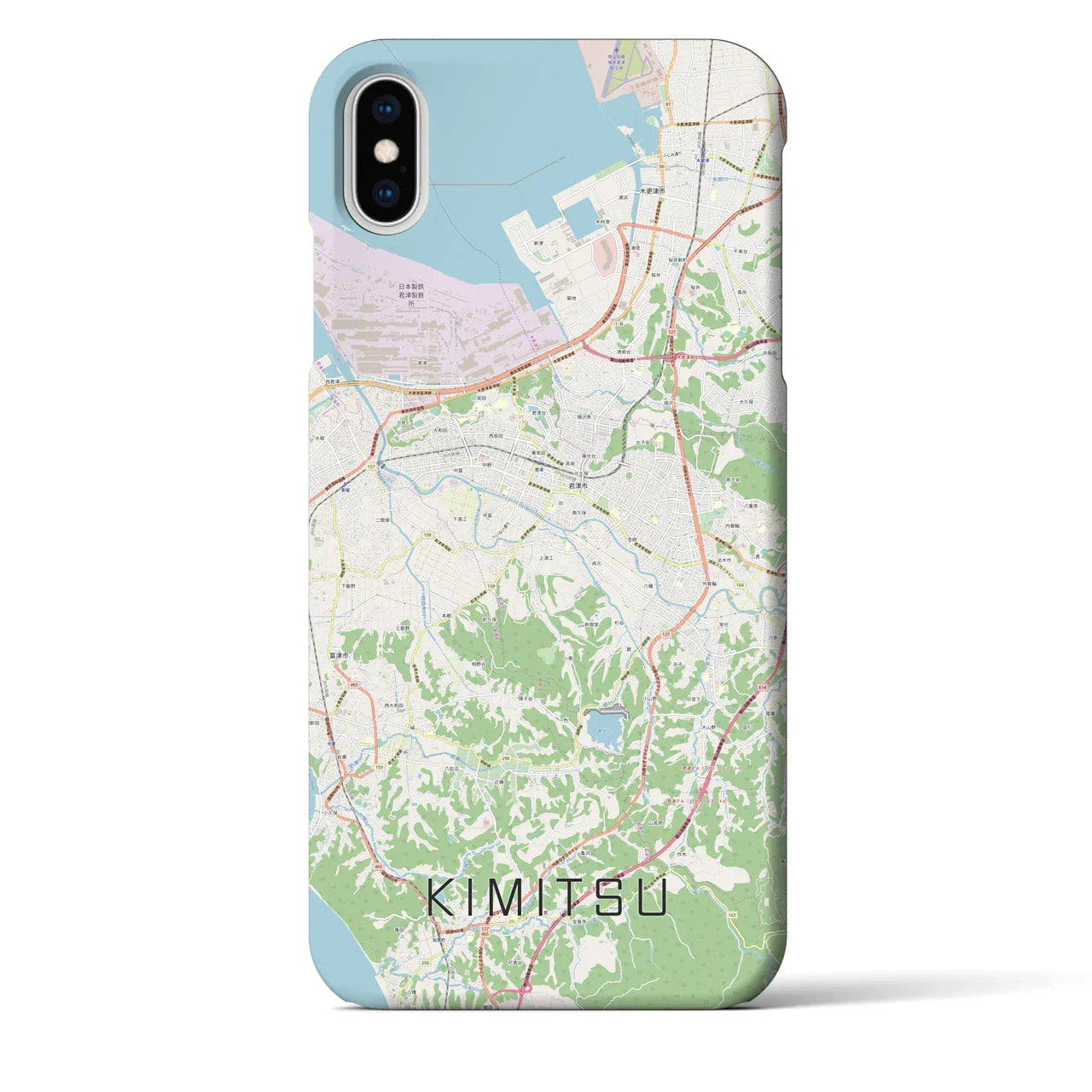 【君津(千葉県)】地図柄iPhoneケース(バックカバータイプ)