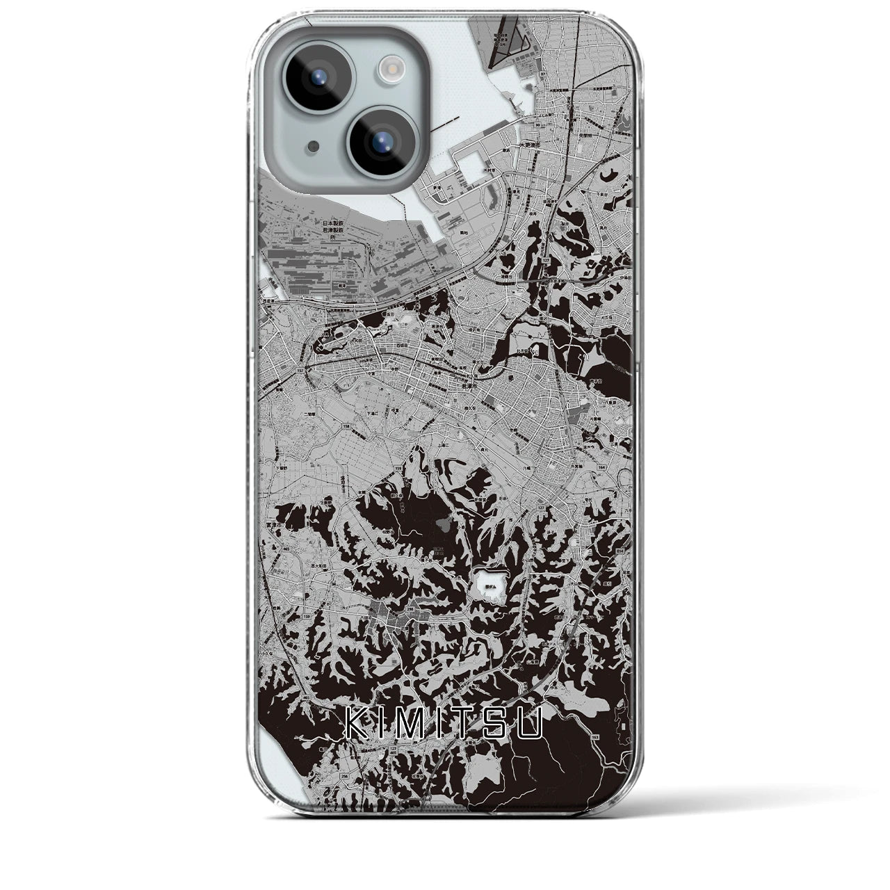 【君津(千葉県)】地図柄iPhoneケース(クリアタイプ)