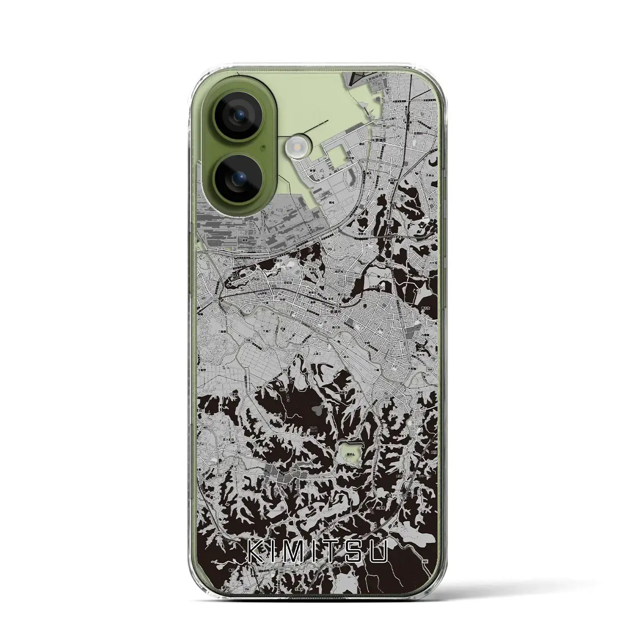 【君津(千葉県)】地図柄iPhoneケース(クリアタイプ)モノトーン・iPhone 17 Pro Max 用
