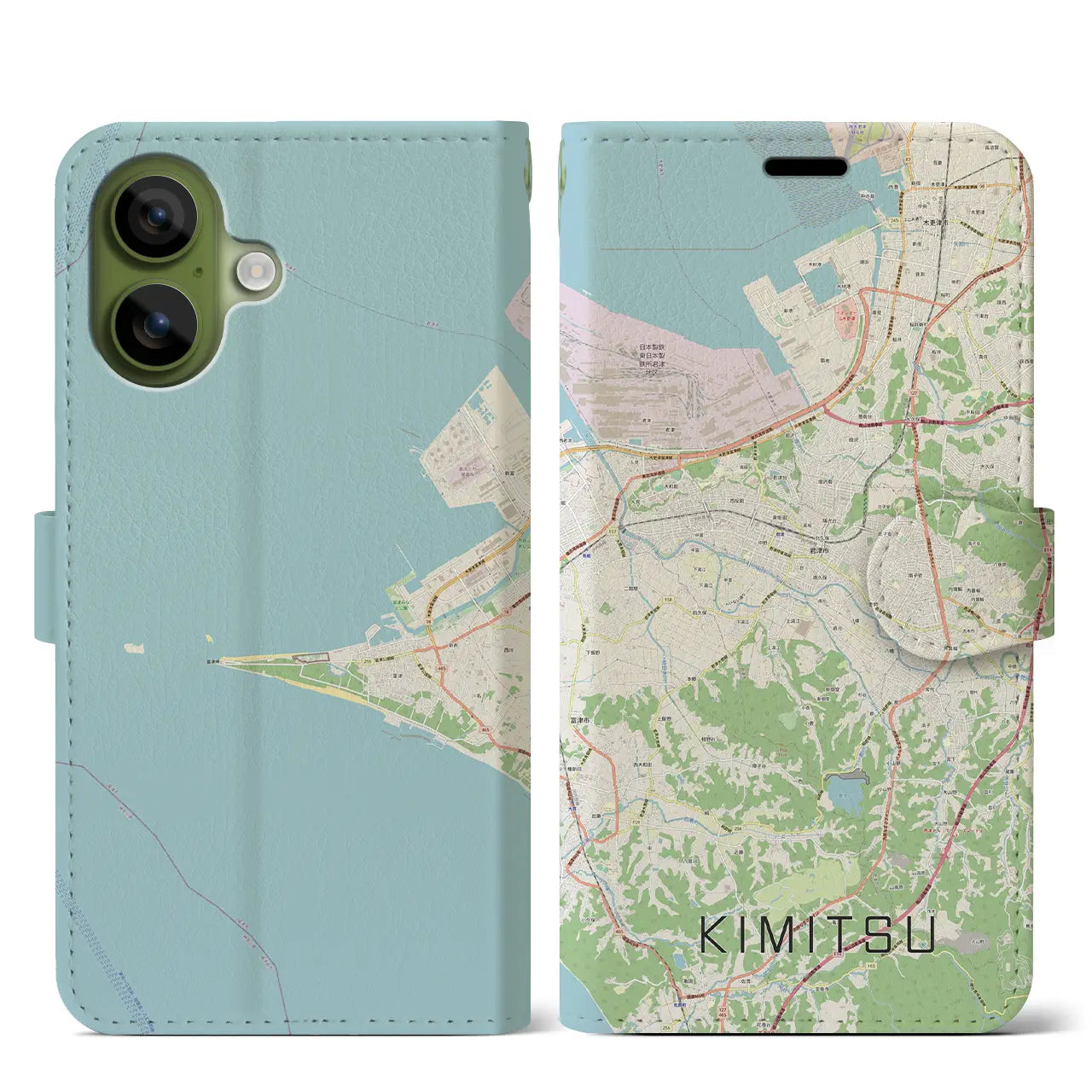 【君津(千葉県)】地図柄iPhoneケース(手帳タイプ)