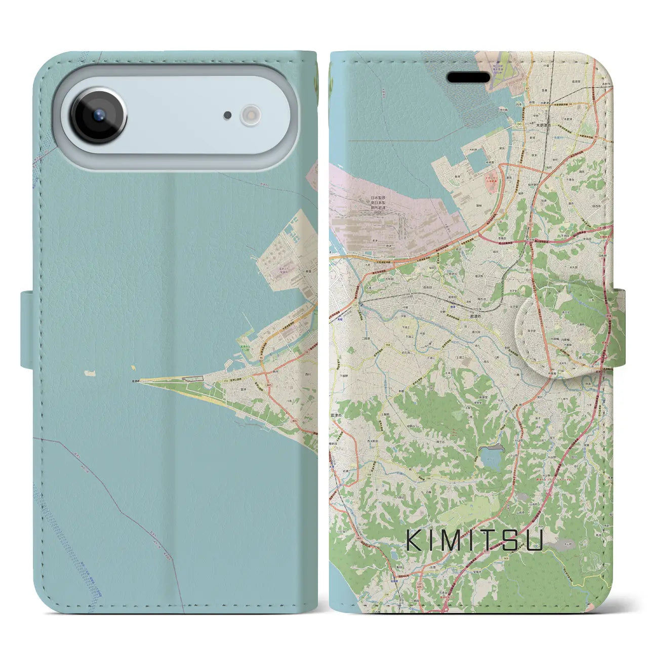 【君津(千葉県)】地図柄iPhoneケース(手帳タイプ)