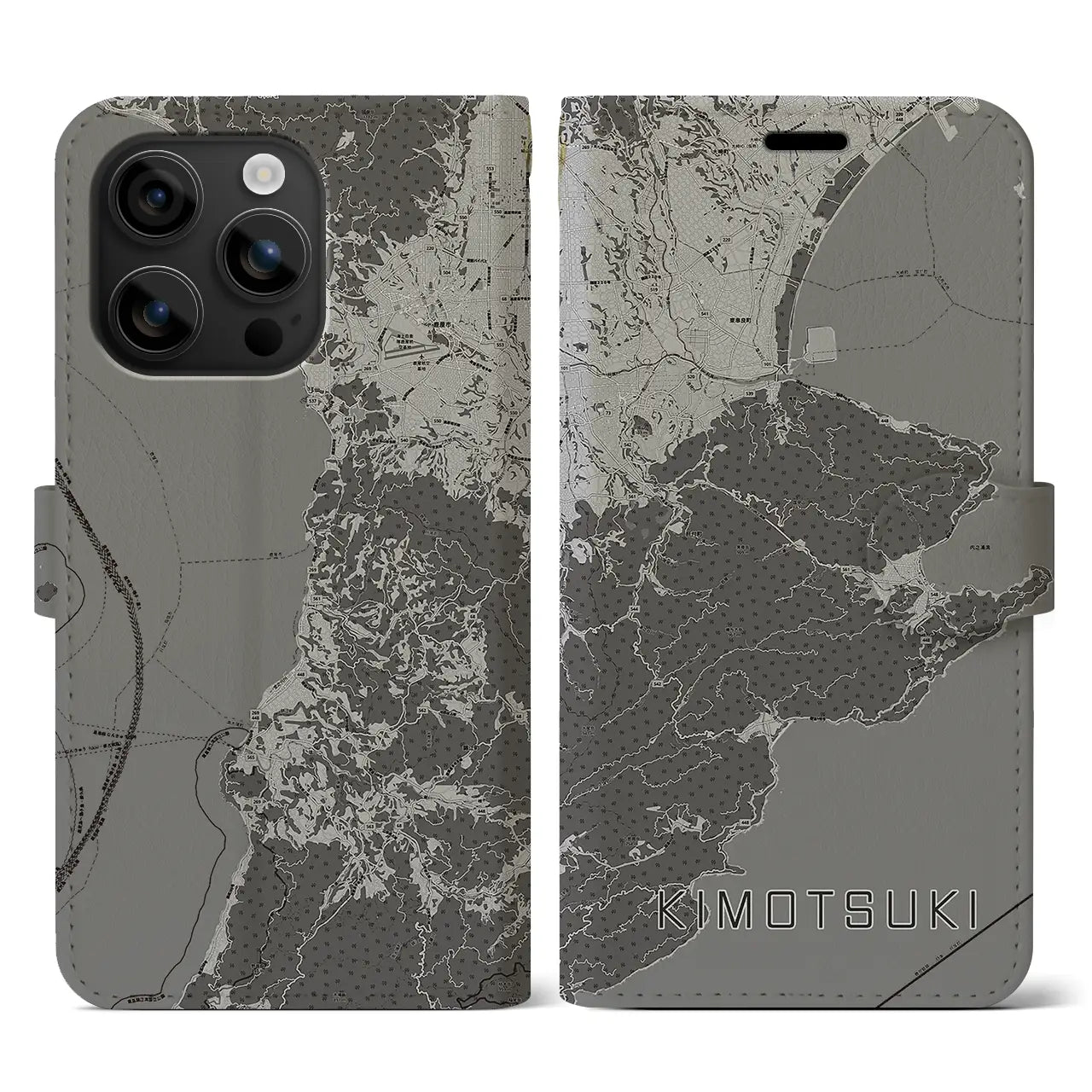 【肝付(鹿児島県)】地図柄iPhoneケース(手帳タイプ)
