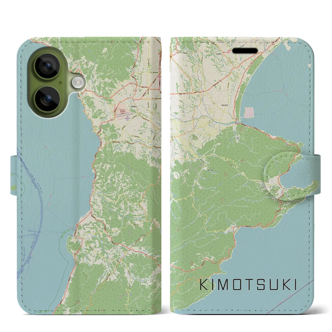 【肝付(鹿児島県)】地図柄iPhoneケース(手帳タイプ)ナチュラル・iPhone 17 Pro Max 用