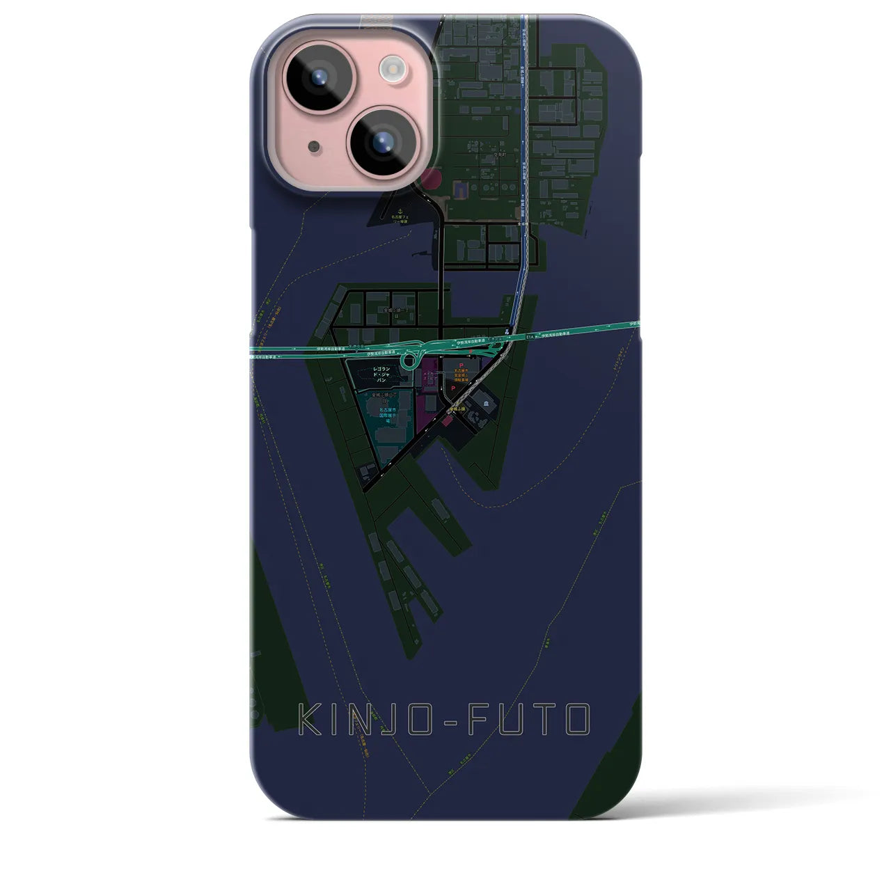 【金城ふ頭(愛知県)】地図柄iPhoneケース(バックカバータイプ)