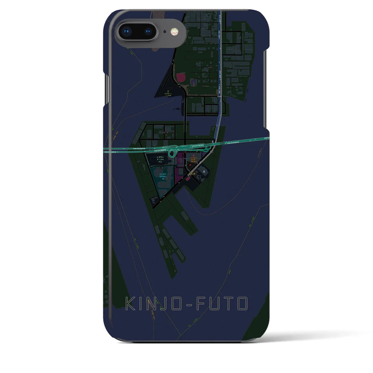 【金城ふ頭(愛知県)】地図柄iPhoneケース(バックカバータイプ)