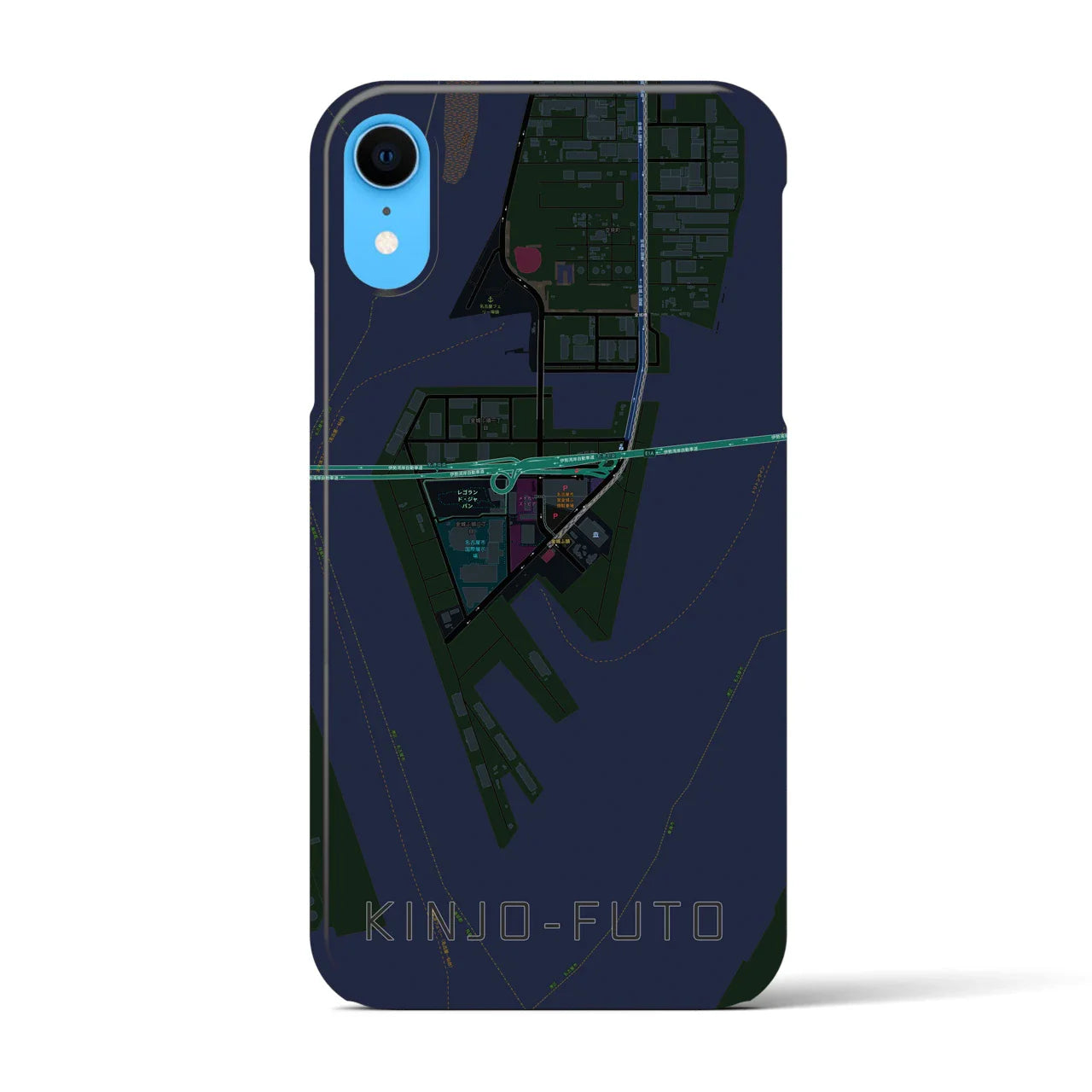 【金城ふ頭(愛知県)】地図柄iPhoneケース(バックカバータイプ)