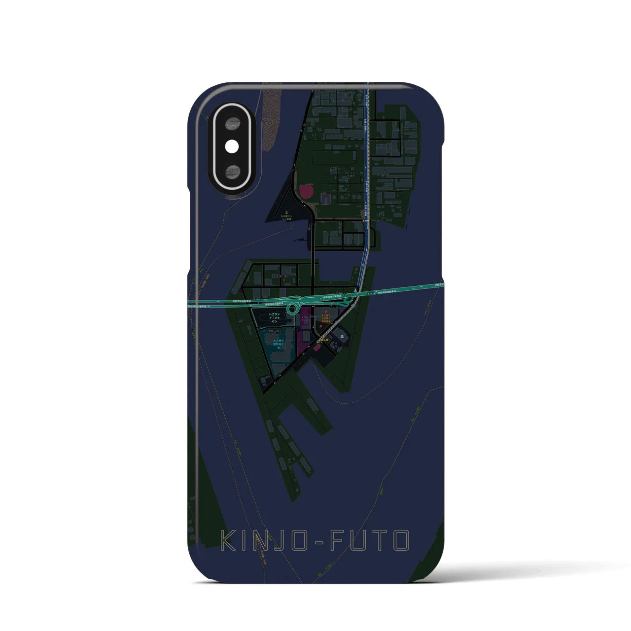 【金城ふ頭(愛知県)】地図柄iPhoneケース(バックカバータイプ)