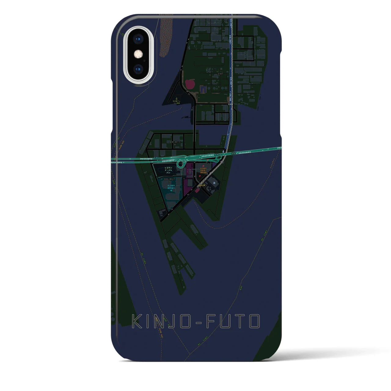 【金城ふ頭(愛知県)】地図柄iPhoneケース(バックカバータイプ)