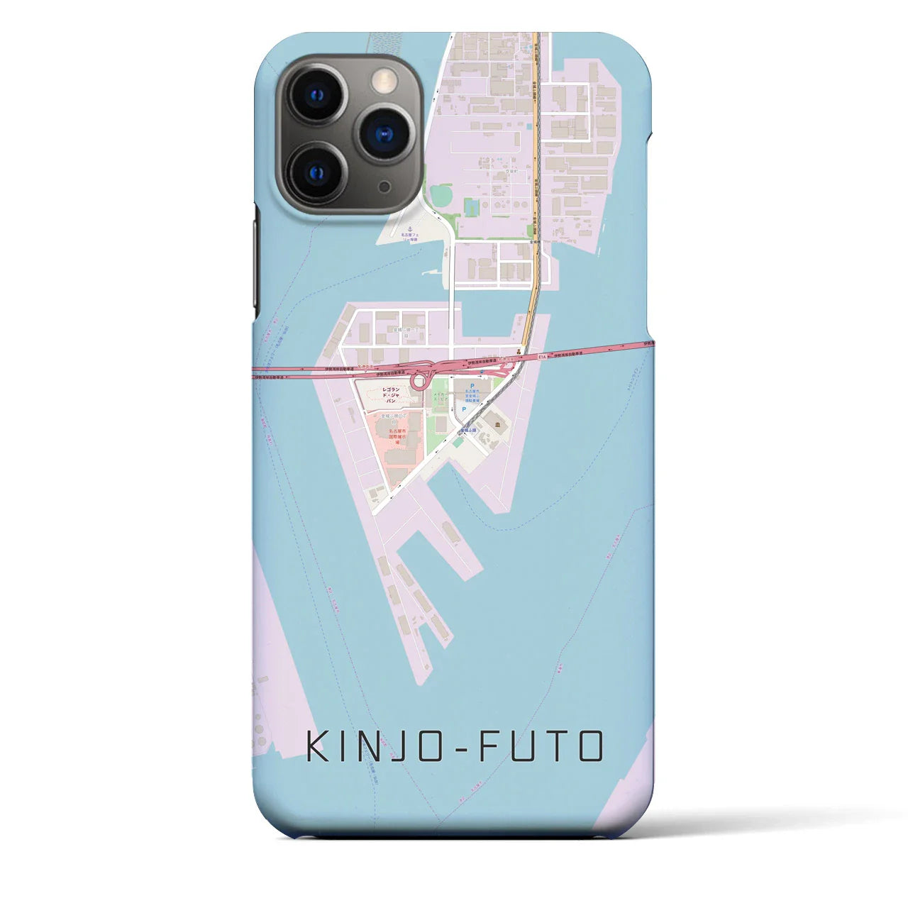 【金城ふ頭(愛知県)】地図柄iPhoneケース(バックカバータイプ)