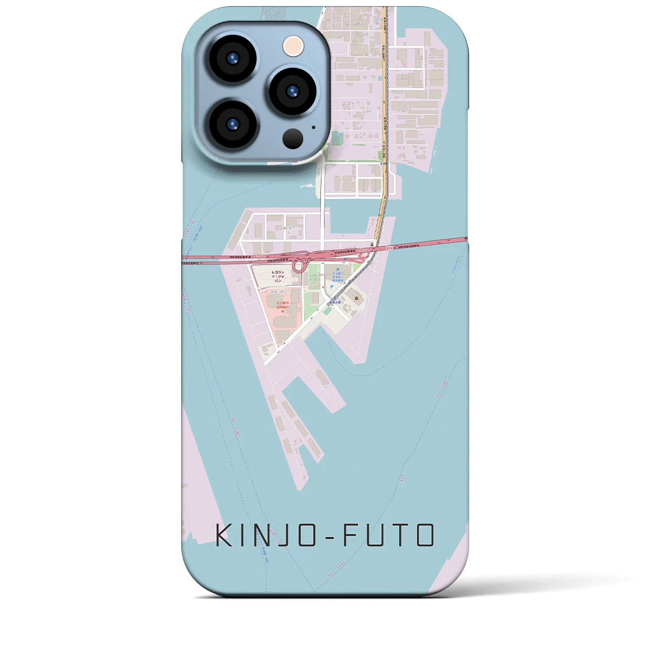 【金城ふ頭(愛知県)】地図柄iPhoneケース(バックカバータイプ)