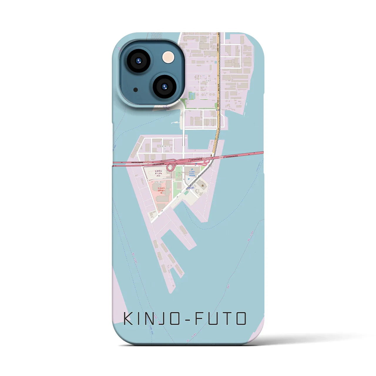 【金城ふ頭(愛知県)】地図柄iPhoneケース(バックカバータイプ)