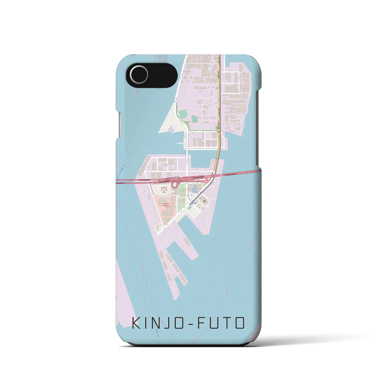 【金城ふ頭(愛知県)】地図柄iPhoneケース(バックカバータイプ)