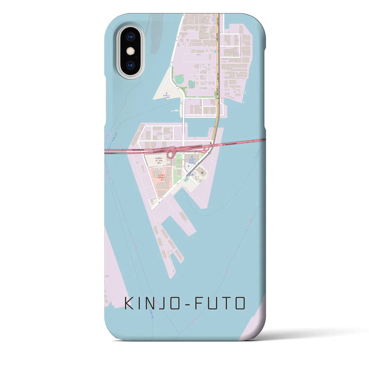 【金城ふ頭(愛知県)】地図柄iPhoneケース(バックカバータイプ)