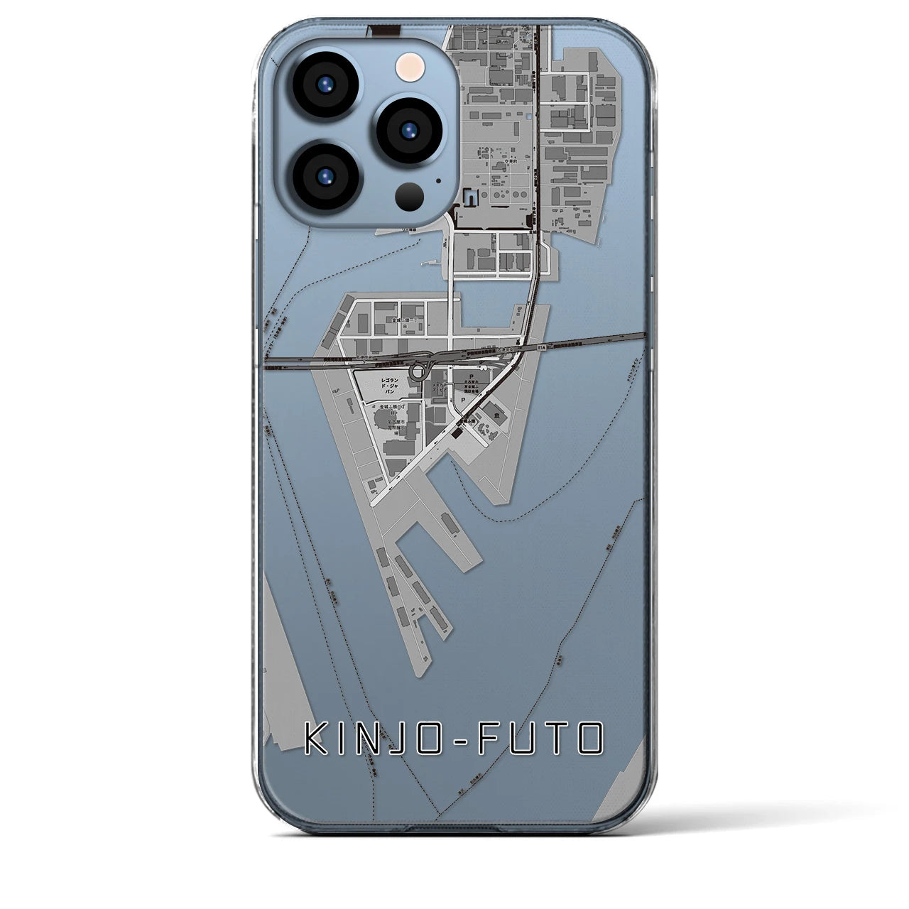 【金城ふ頭(愛知県)】地図柄iPhoneケース(クリアタイプ)