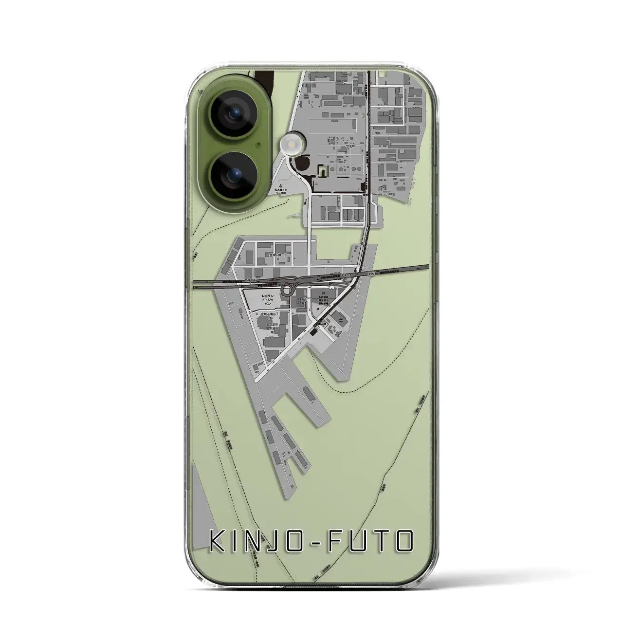 【金城ふ頭(愛知県)】地図柄iPhoneケース(クリアタイプ)モノトーン・iPhone 17 Pro Max 用