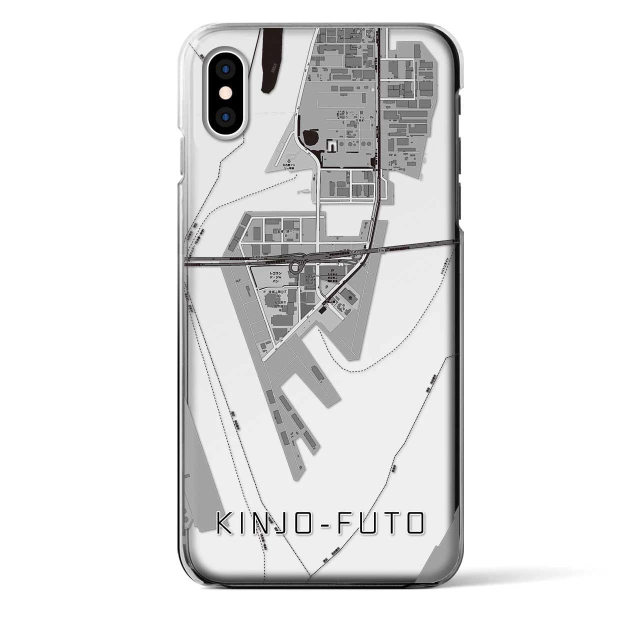 【金城ふ頭(愛知県)】地図柄iPhoneケース(クリアタイプ)