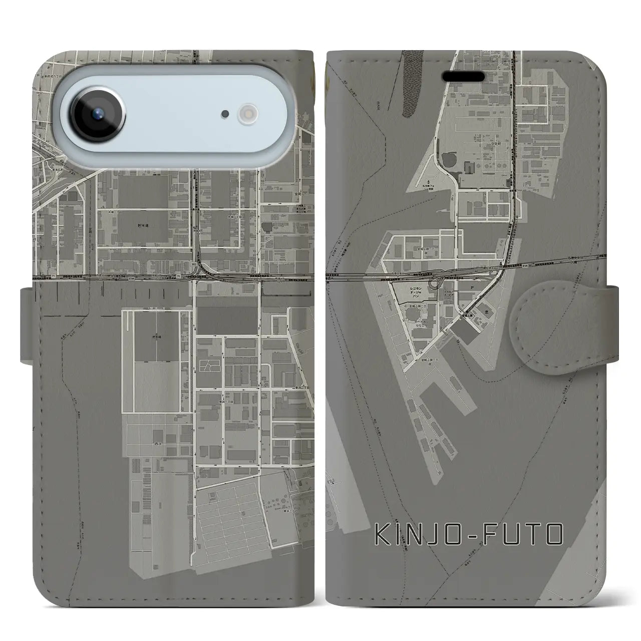 【金城ふ頭(愛知県)】地図柄iPhoneケース(手帳タイプ)