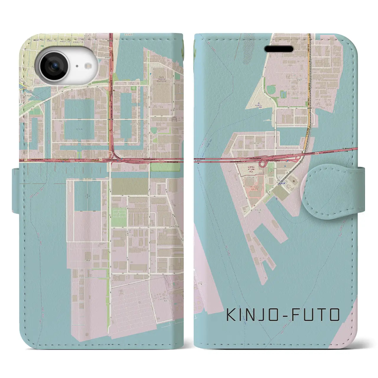 【金城ふ頭(愛知県)】地図柄iPhoneケース(手帳タイプ)