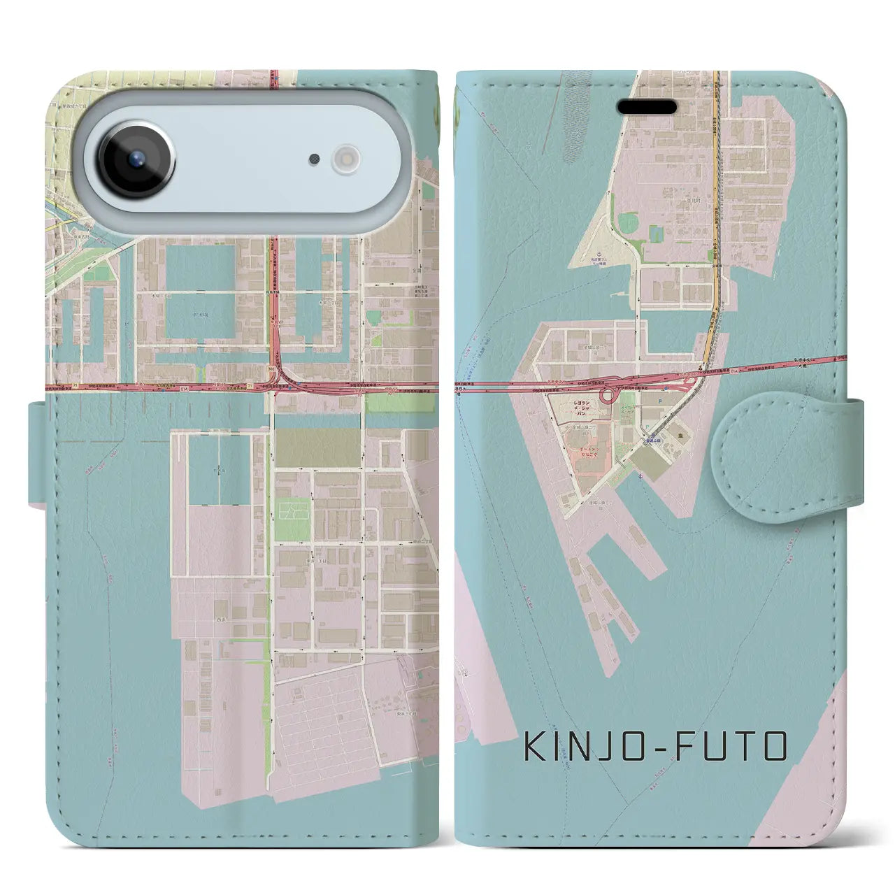 【金城ふ頭(愛知県)】地図柄iPhoneケース(手帳タイプ)