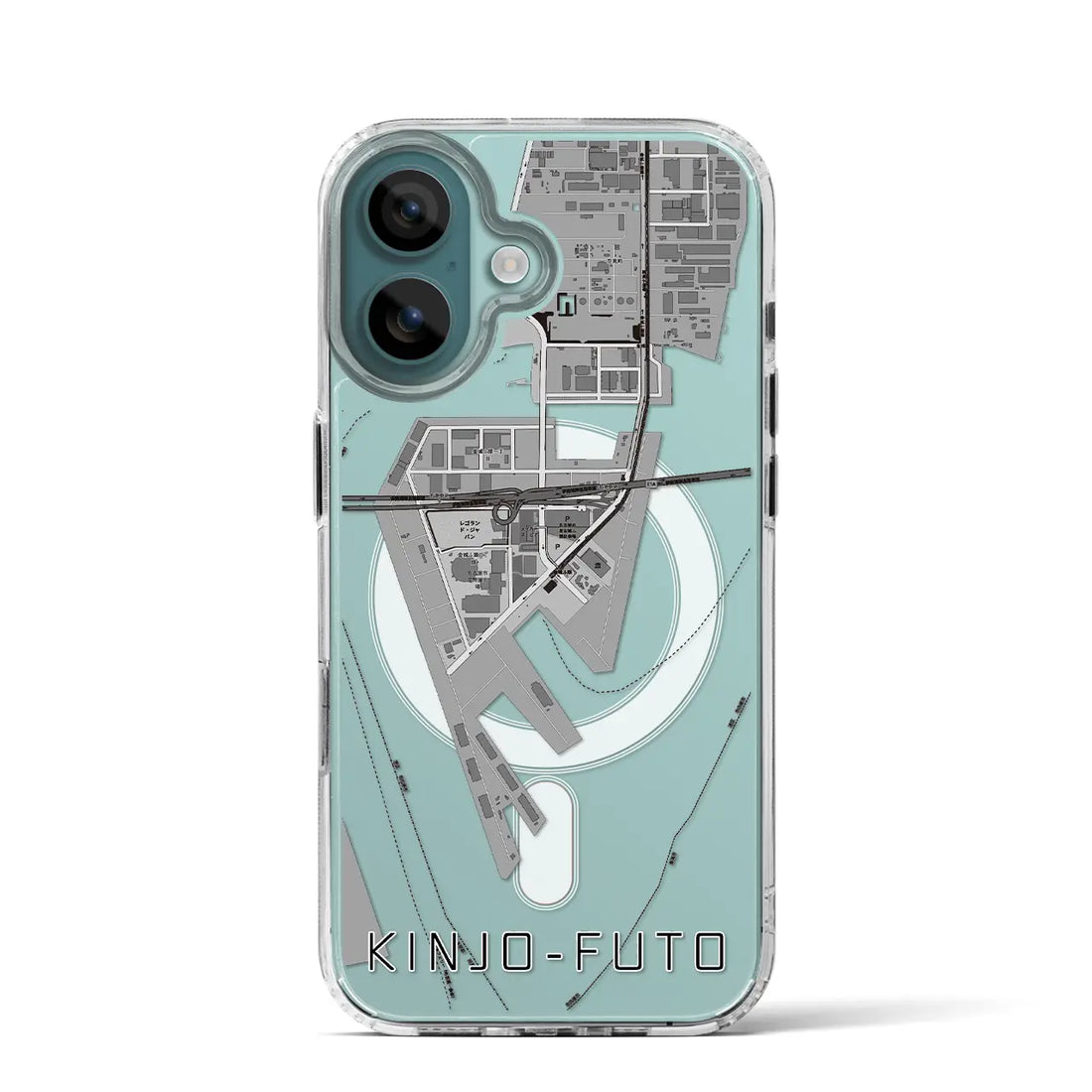 【金城ふ頭(愛知県)】地図柄iPhoneケース(MagSafeタイプ)モノトーン・iPhone 16 Pro 用