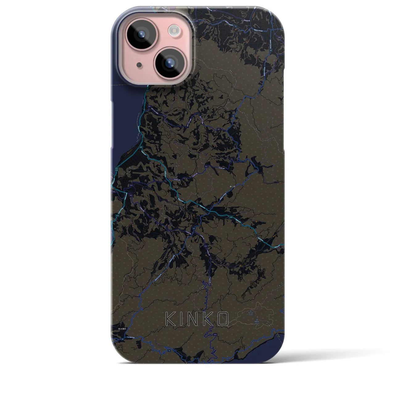 【錦江(鹿児島県)】地図柄iPhoneケース(バックカバータイプ)