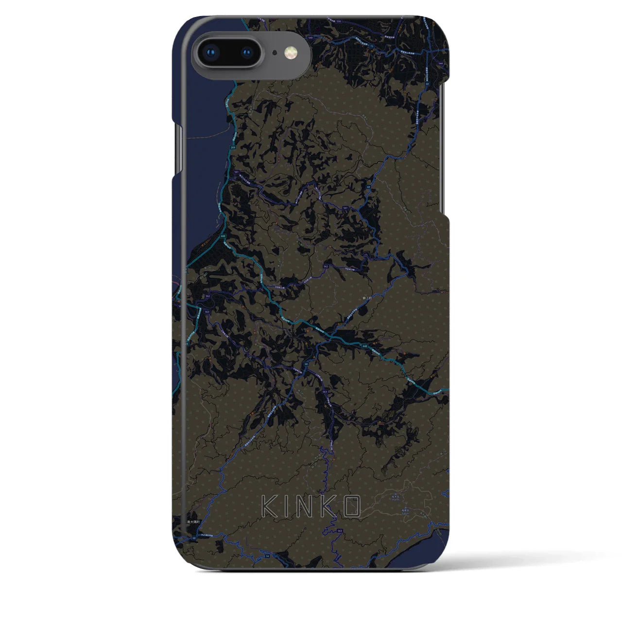 【錦江(鹿児島県)】地図柄iPhoneケース(バックカバータイプ)