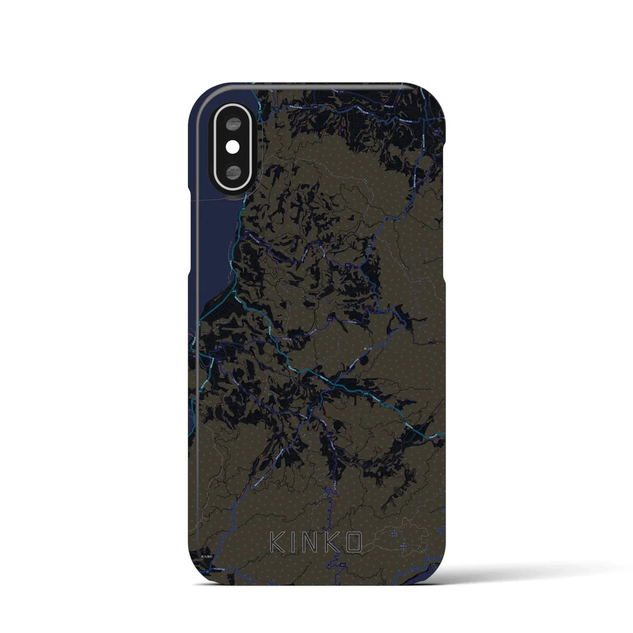 【錦江(鹿児島県)】地図柄iPhoneケース(バックカバータイプ)