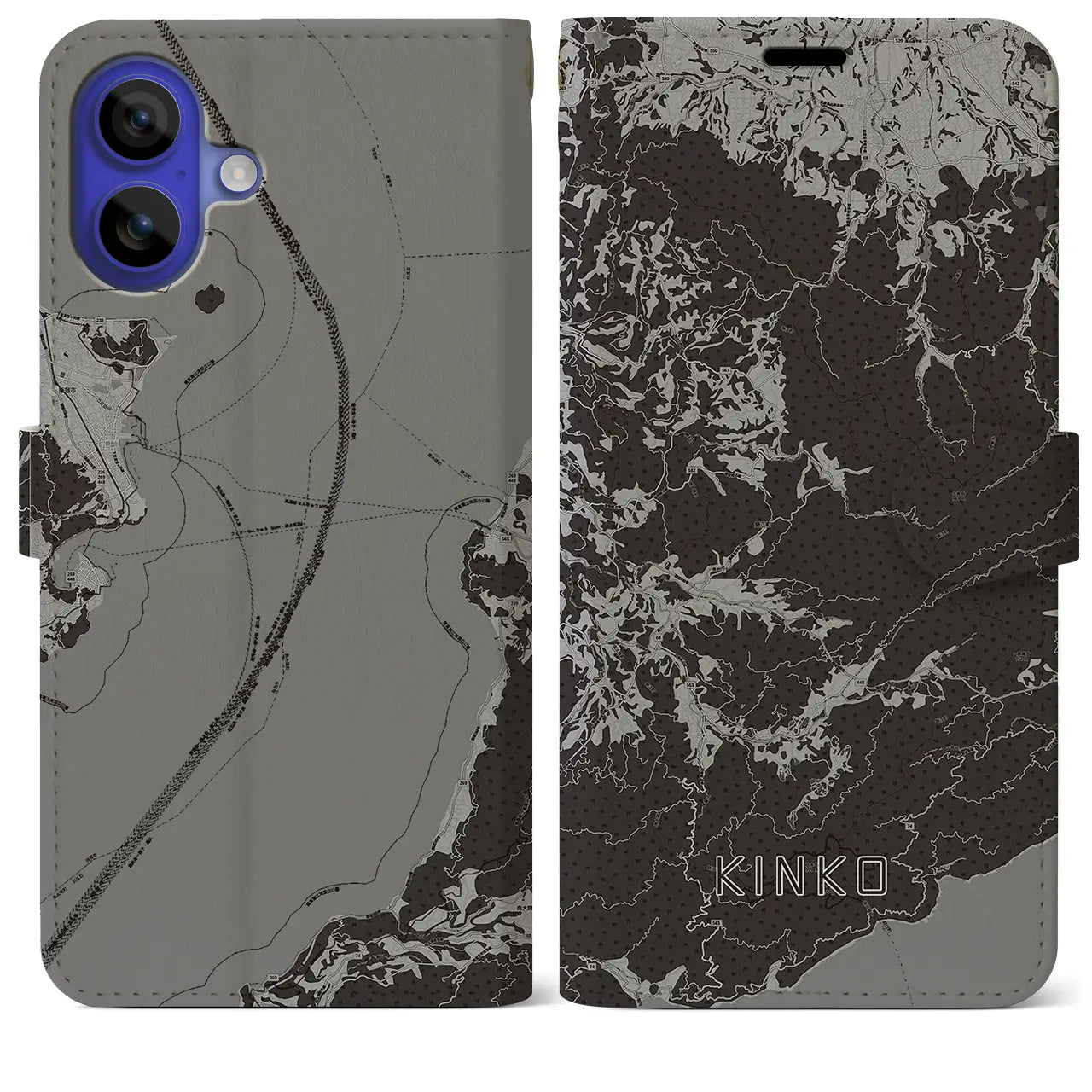 【錦江(鹿児島県)】地図柄iPhoneケース(手帳タイプ)