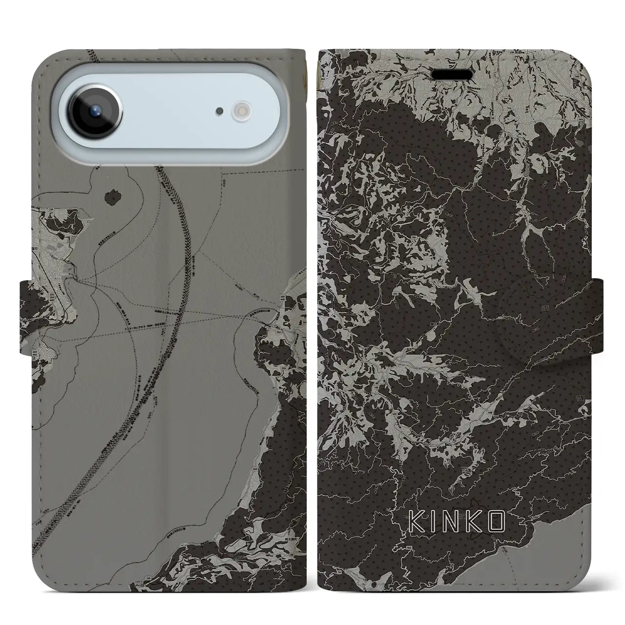 【錦江(鹿児島県)】地図柄iPhoneケース(手帳タイプ)