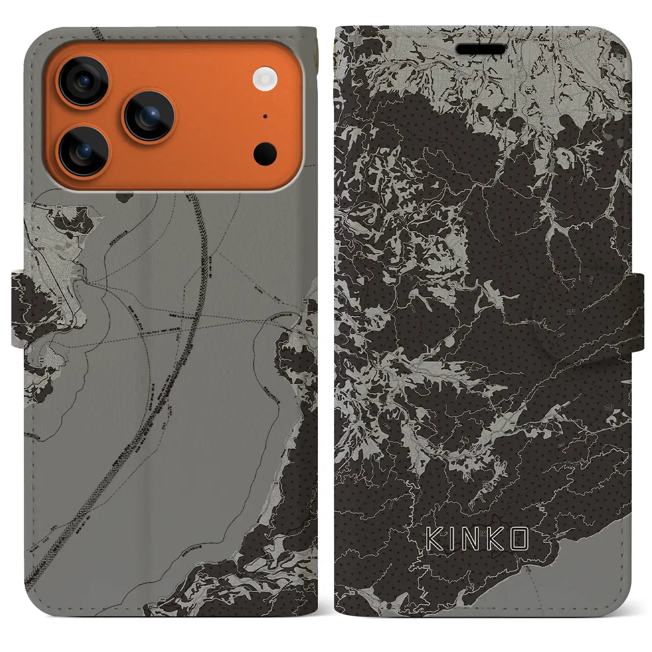 【錦江(鹿児島県)】地図柄iPhoneケース(手帳タイプ)