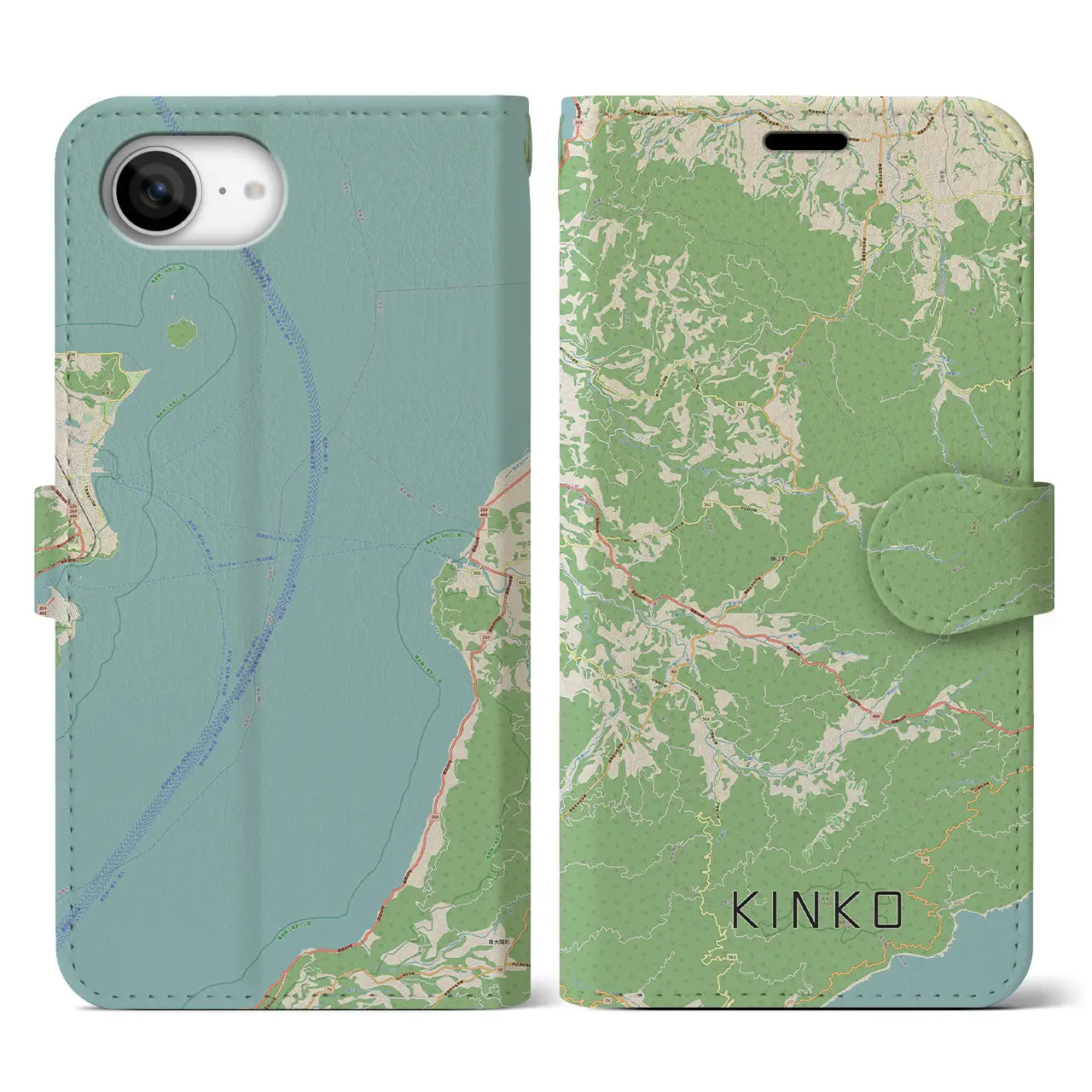 【錦江(鹿児島県)】地図柄iPhoneケース(手帳タイプ)