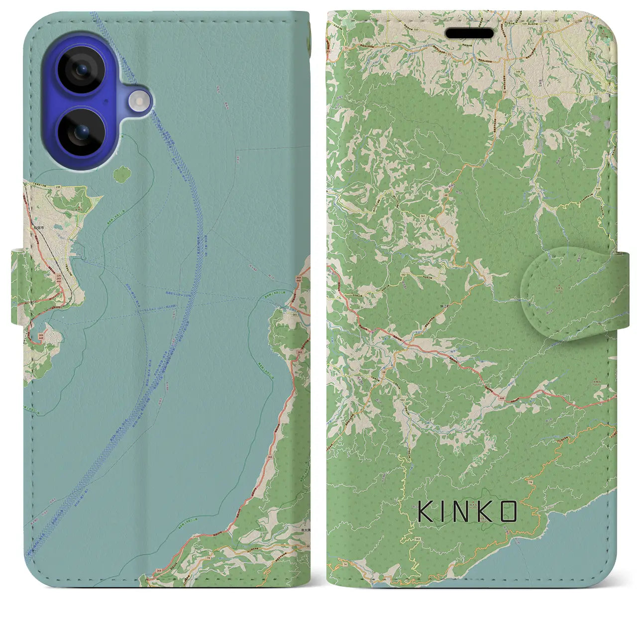 【錦江(鹿児島県)】地図柄iPhoneケース(手帳タイプ)