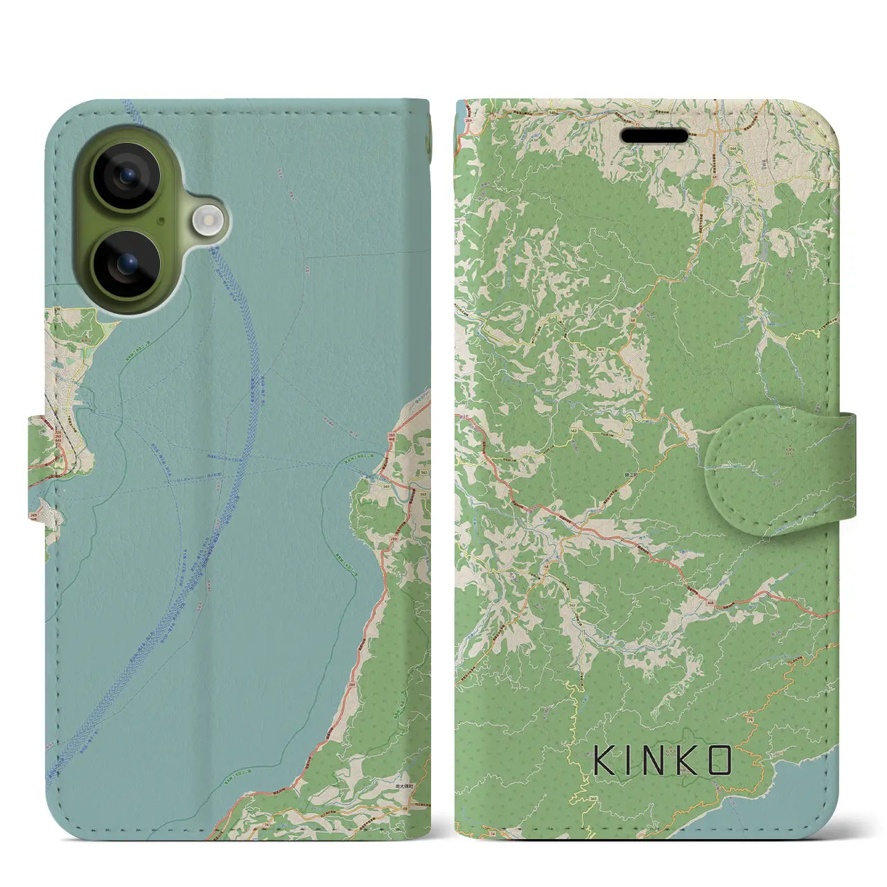 【錦江(鹿児島県)】地図柄iPhoneケース(手帳タイプ)