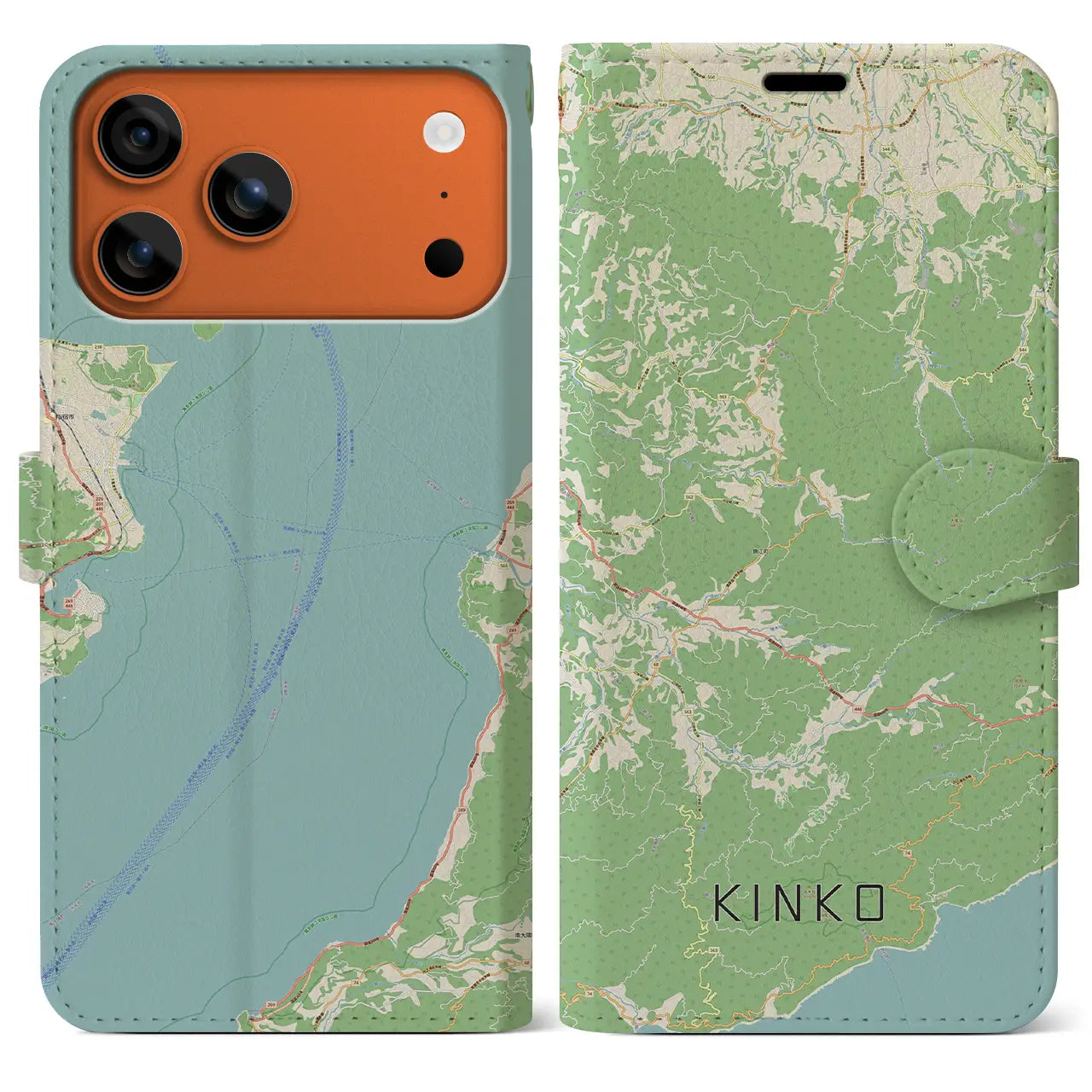 【錦江(鹿児島県)】地図柄iPhoneケース(手帳タイプ)
