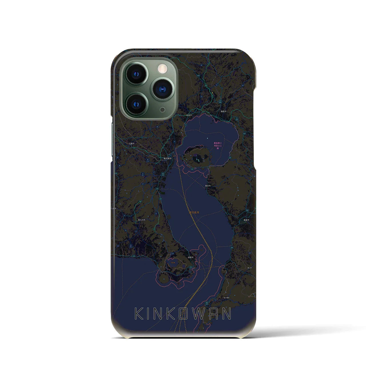 【錦江湾(鹿児島県)】地図柄iPhoneケース(バックカバータイプ)