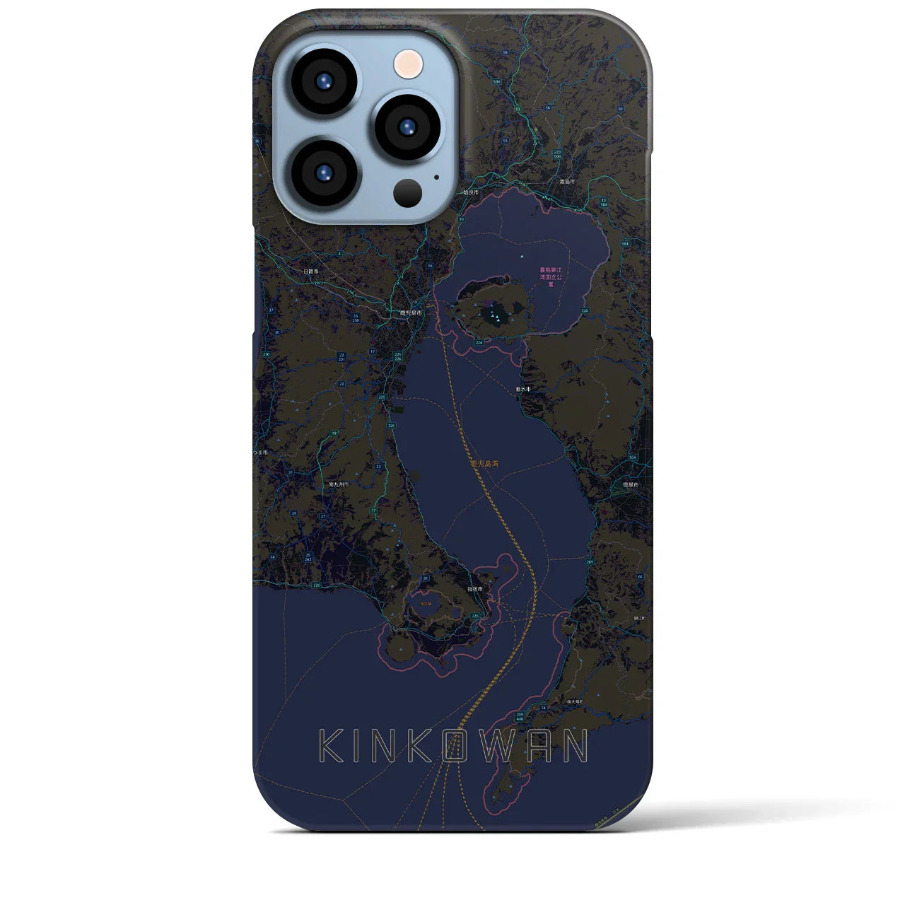 【錦江湾(鹿児島県)】地図柄iPhoneケース(バックカバータイプ)