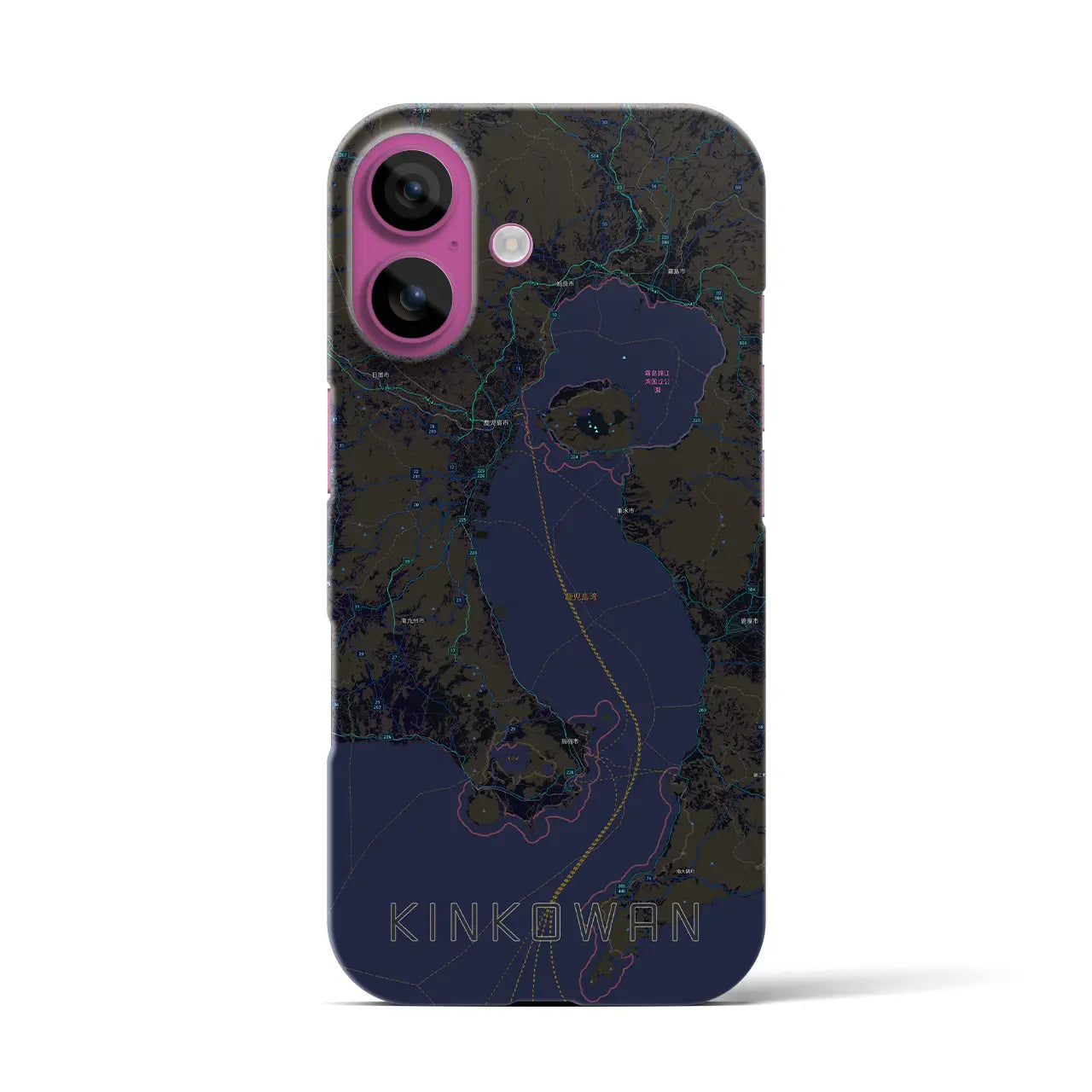 【錦江湾(鹿児島県)】地図柄iPhoneケース(バックカバータイプ)