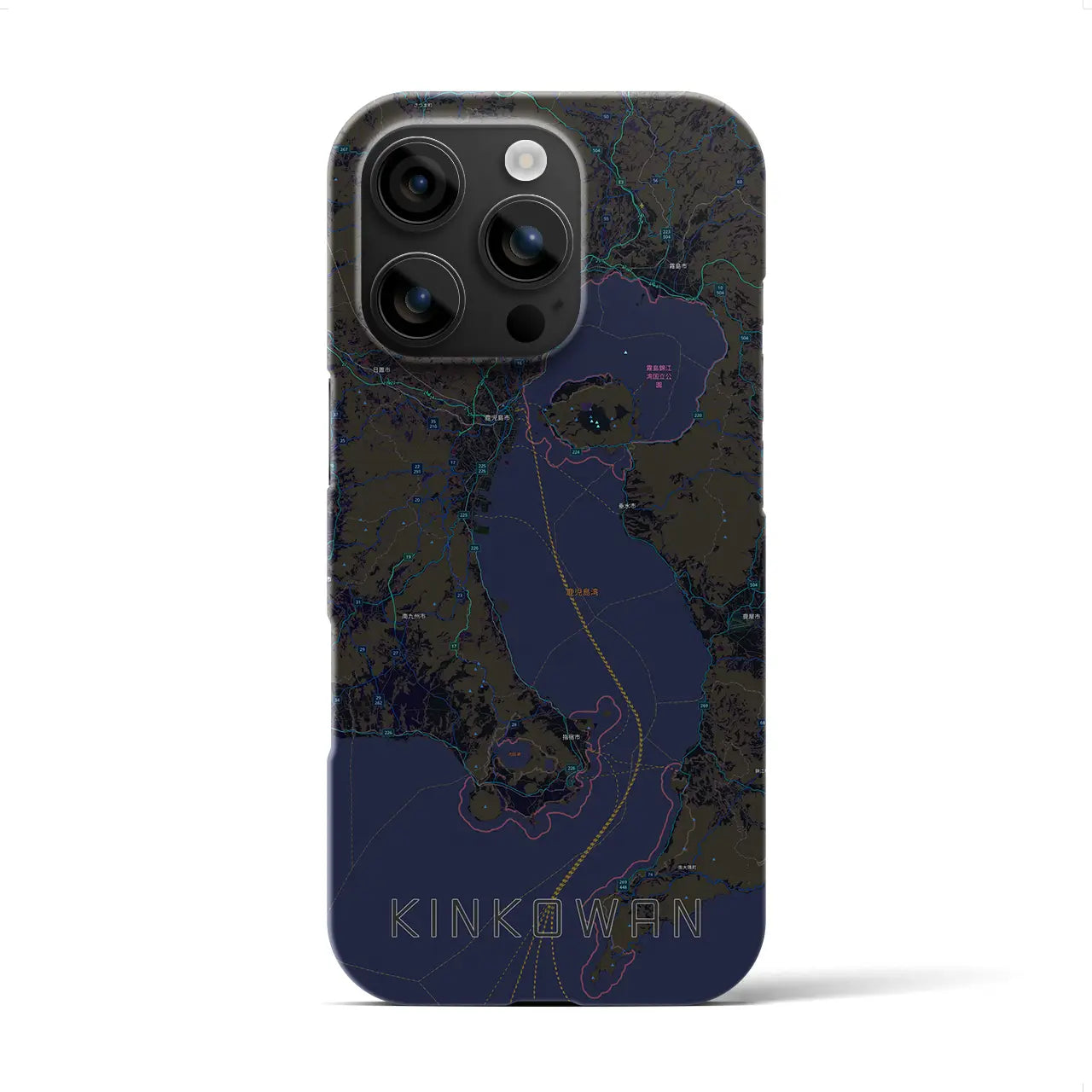 【錦江湾(鹿児島県)】地図柄iPhoneケース(バックカバータイプ)